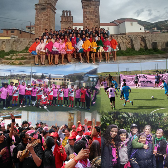 Colage de fotos, pandilla juleña, deporte y chuichico